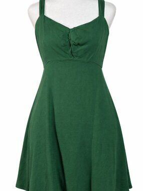 OLD NAVY Fit and Flare Crepe Mini Dress, Green, Size M